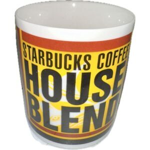 STARBUCKS‎ 1999 Vtg Coffee Mug Cup Bright Bold House Blend Logo 4 x 3.5"